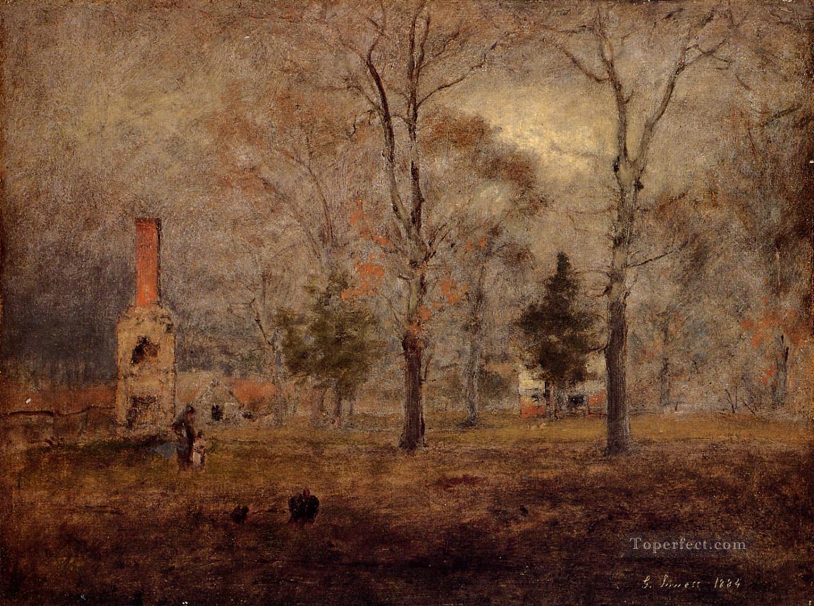 Gray Day Goochland Virgnia landscape Tonalist George Inness Oil Paintings